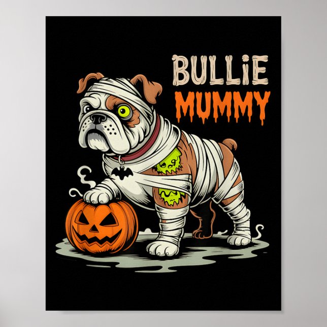 Affiche Maman Bullie Halloween Bouledogue (Devant)