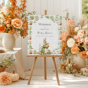 Affiche Maman Bunny et Baby shower citrouille Bienvenue