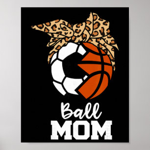 Affiche Maman Bylle Drôle Football Bysketbyll Léopard Mama