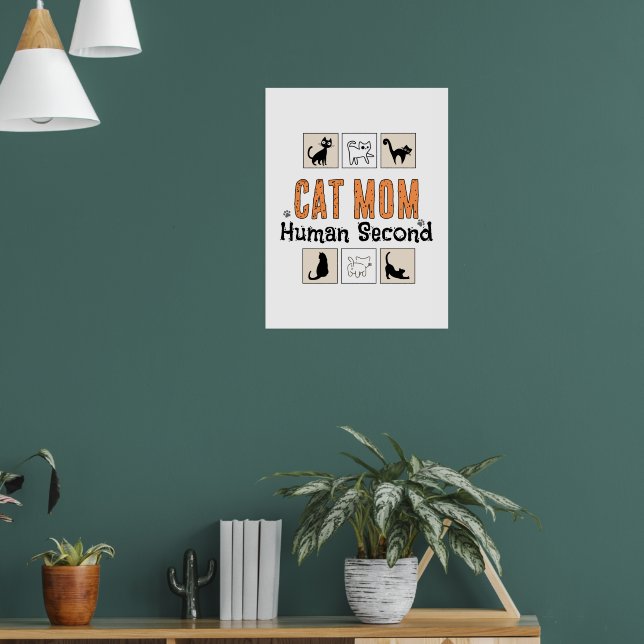 Affiche Maman Chat Humain Deuxième Identité Drôle (Salon 1)