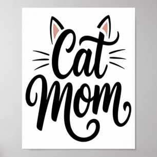 Affiche Maman Chat Moustaches et Oreilles