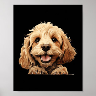 Affiche Maman Chien Cockapoo Papa Regardant Chiot