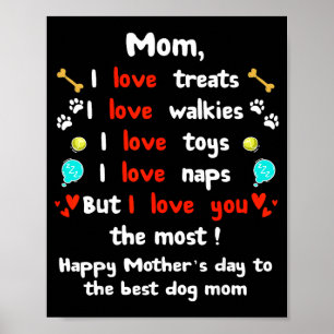 Affiche Maman chien mignonne fête des mères, bonne fête de