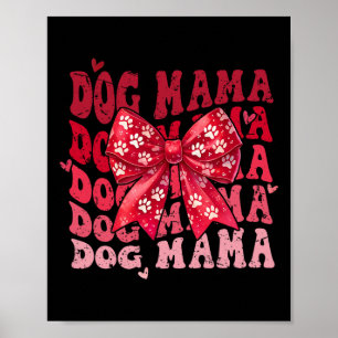 Affiche Maman Chien Saint-Valentin Coquette Nœud Maman Chi