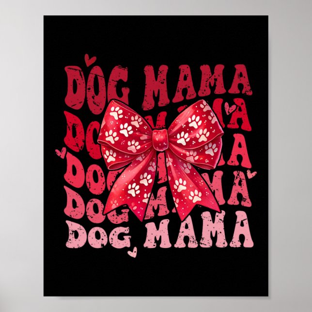 Affiche Maman Chien Saint-Valentin Coquette Nœud Maman Chi (Devant)