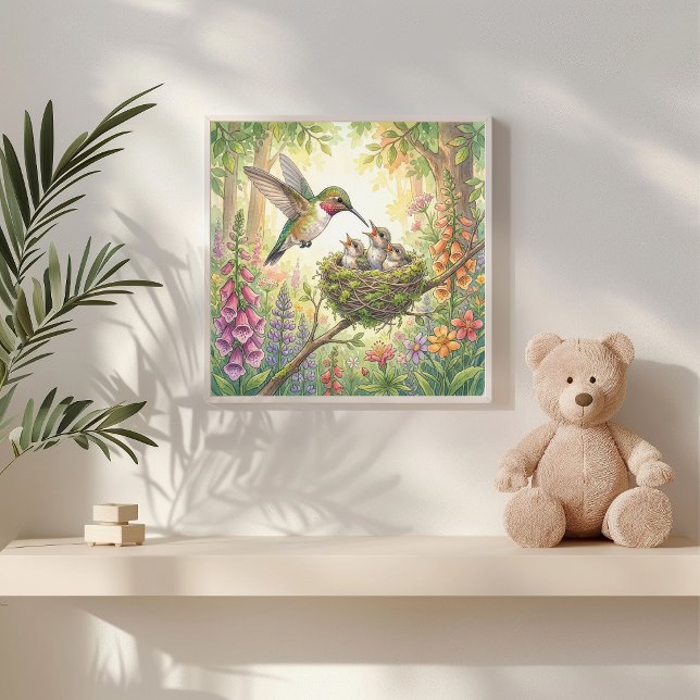 Affiche Maman Colibri et Pépinière des petits (Créateur téléchargé)