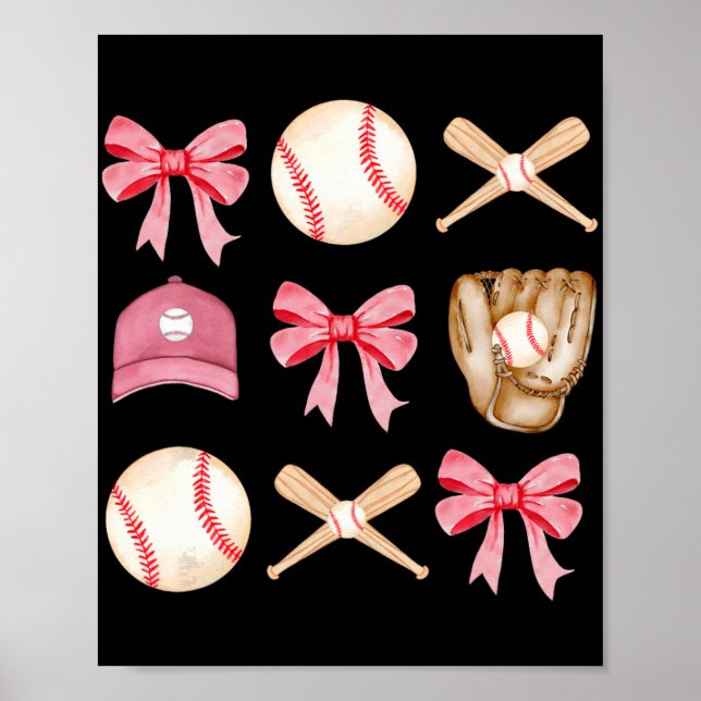 Affiche Maman Coquette Fête des mères Filles Filles Baseba (Devant)