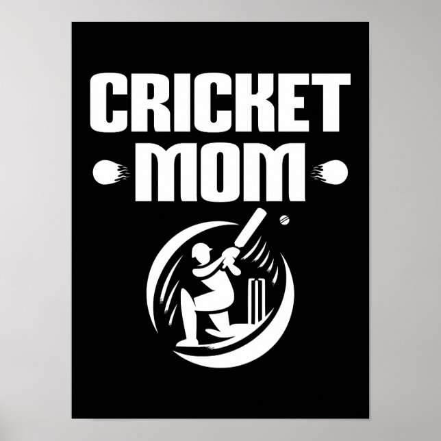 Affiche Maman Cricket Cricket Son Cricket Mère ailette de  (Devant)