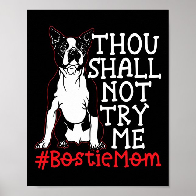 Affiche Maman Cute Boston Terrier Amoureux des chiens (Devant)