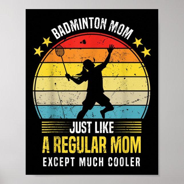 Affiche Maman de badminton drôle citation d'amant de badmi (Devant)