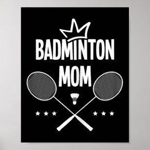 Affiche Maman de badminton Joueuse de badminton Navette Sp