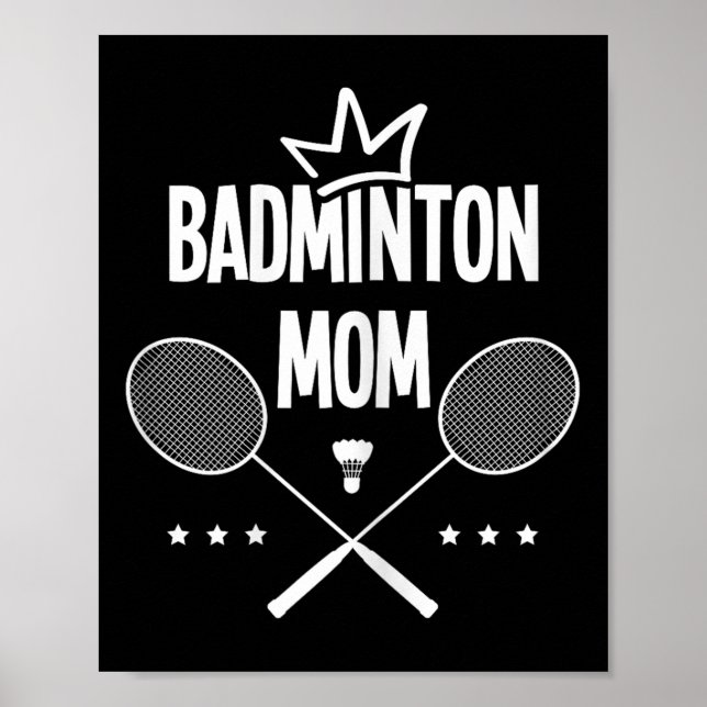 Affiche Maman de badminton Joueuse de badminton Navette Sp (Devant)