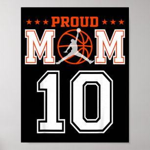 Affiche Maman de baseball fière numéro 10 personnalisée