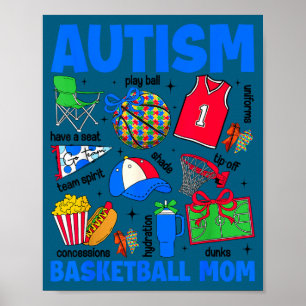 Affiche Maman de basket-ball autiste maman sensibilisation