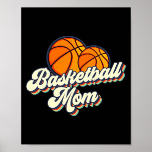 Affiche Maman de basket-ball rétro des années 70, joueuse
