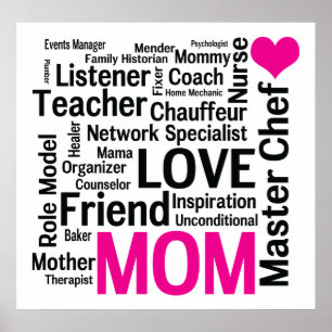 Affiche Maman de chef principal - traitement multitâche