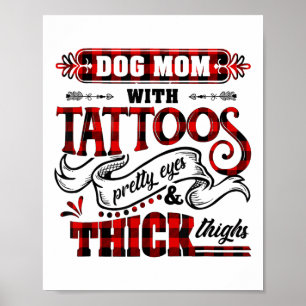 Affiche Maman De Chien Avec Des Tatouages De Jolies Yeux E