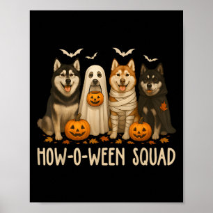 Affiche Maman de chien Husky fantôme Halloween amoureux de