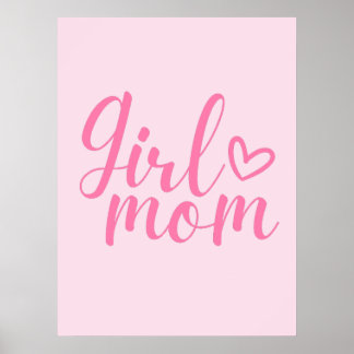 Affiche Maman de fille - Citation Inspirante Rose pour les