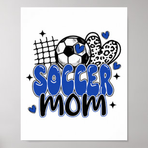 Affiche Maman de foot adorable léopard drôle maman de foot