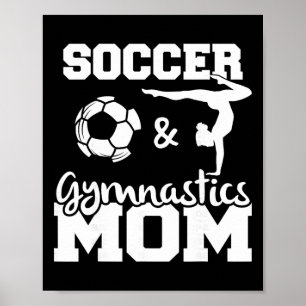 Affiche Maman de foot et de gymnastique Footballeuse drôle