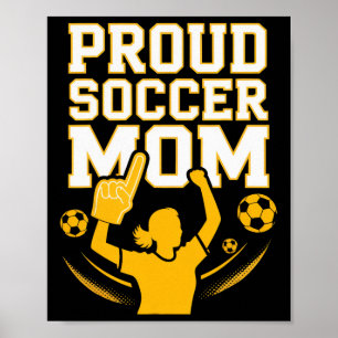Affiche Maman de foot fière Fan joyeux Soutien pour les ma