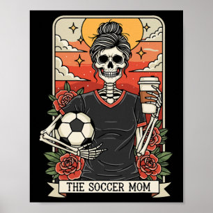 Affiche Maman de foot Halloween drôle carte de tarot squel