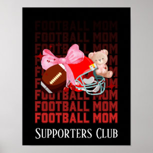 Affiche MAMAN DE FOOTBALL Coquette Bow Texte personnalisé