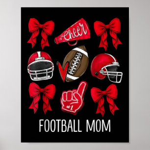 Affiche Maman de football Coquette Équipe de sports de sai