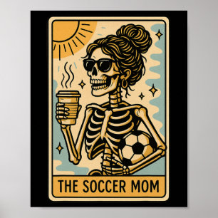 Affiche Maman de football drôle d'Halloween Maman Squelett