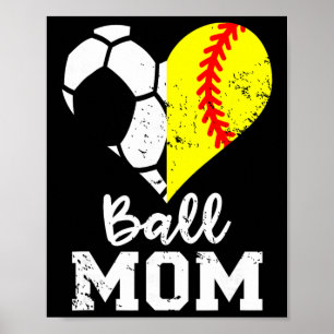 Affiche Maman de footballeur cœur drôle doux