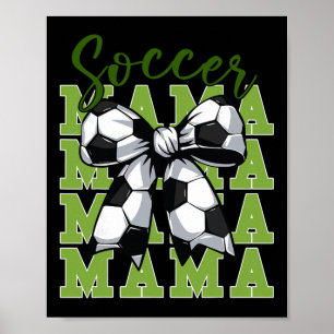 Affiche Maman de footballeur jeunesse Coquette Nœud Mignon