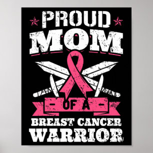 Affiche Maman de guerrier contre le cancer du sein Ruban d