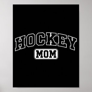 Affiche Maman de hockey drôle lettrage athlétique fête des