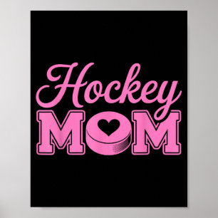 Affiche Maman de hockey Femme Joueuse de hockey sur glace