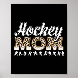 Affiche Maman de hockey léopard drôle Maman de hockey fête