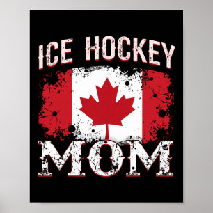Affiche Maman de hockey sur glace Vintage en détresse Drap