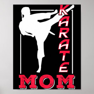 Affiche Maman de karaté Ceinture d'entraîneur Mère de comb