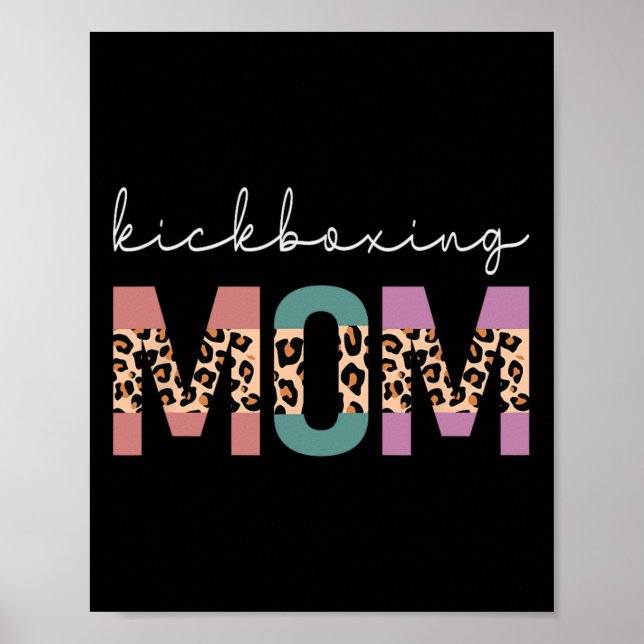 Affiche Maman de kickboxing Boxe drôle Cadeau de maman kic (Devant)