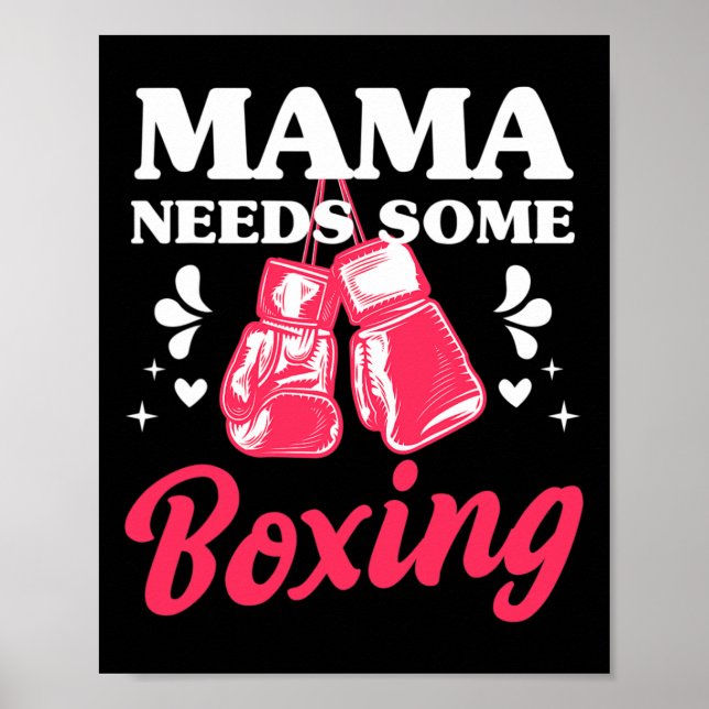 Affiche Maman de kickboxing drôle a besoin d'une formation (Devant)