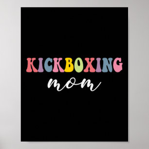 Affiche Maman de kickboxing drôle et élégante, amateurs d'