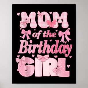Affiche Maman De La Fille Anniversaire Famille Rose Coquet