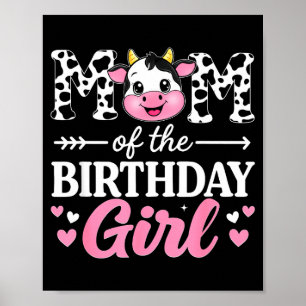 Affiche Maman de la fille d'anniversaire agricultrice amou