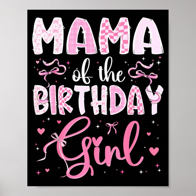 Affiche Maman de la fille d'anniversaire correspondant au  (Devant)