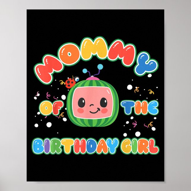 Affiche Maman de la fille d'anniversaire Funny Melon Famil (Devant)