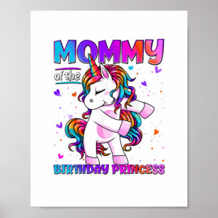 Affiche Maman de la fille de la princesse d'anniversaire q