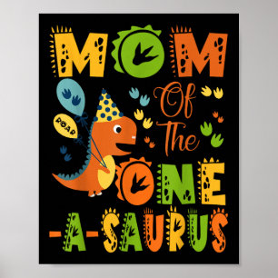 Affiche Maman De La Partie Dinosaure D'Un-A-Saurus 1er Ann