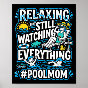 Affiche Maman de la piscine hommes nageant maman nageuse m