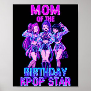 Affiche Maman de la star k-pop fille d'anniversaire pop co