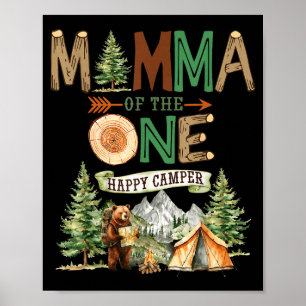 Affiche Maman de l'unique campeur heureux 1er anniversaire